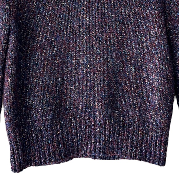 MADEWELL | NWOT METALLIC SHIMMER CREWNECK PULLOVER SWEATER PURPLE | LARGE - Picture 4 of 11